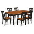 Pemberly Row 7-Piece Wooden Dining Set with Butterfly Leaf in Black/Cherry