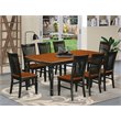 Pemberly Row 9-Piece Wooden Dining Set with Butterfly Leaf in Black/Cherry