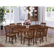 Pemberly Row 9-Piece Wood Dining Set with Linen Seat in Mahogany
