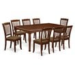 Pemberly Row 9-Piece Wood Dining Set with Linen Seat in Mahogany