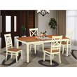 Pemberly Row 5-Piece Kitchen Table and Wooden Chairs in Buttermilk/Cherry