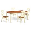 Pemberly Row 5-Piece Kitchen Table and Wooden Chairs in Buttermilk/Cherry