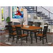 Pemberly Row 7-Piece Traditional Wood Dining Set in Black and Cherry