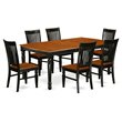 Pemberly Row 7-Piece Traditional Wood Dining Set in Black and Cherry