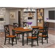 Pemberly Row 7-Piece Wood Dining Set in Black and Cherry Finish