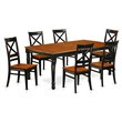 Pemberly Row 7-Piece Wood Dining Set in Black and Cherry Finish