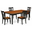 Pemberly Row 5-Piece Wooden Dining Set with Black and Cherry Finish