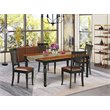 Pemberly Row 5-Piece Wood Dining Table Set in Black and Cherry Finish