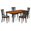 Pemberly Row 5-Piece Wood Dining Table Set in Black and Cherry Finish
