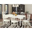 Pemberly Row 7-Piece Wood Dining Set with Wood Chairs in Linen White