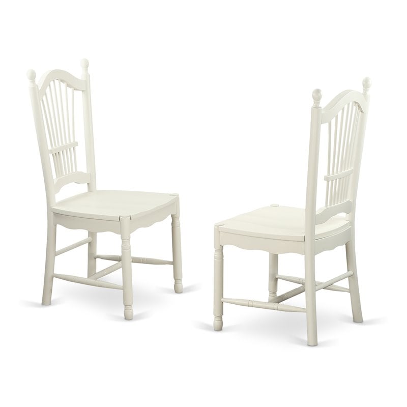 Pemberly Row 7-Piece Wood Dining Set with Wood Chairs in Linen White