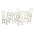 Pemberly Row 7-Piece Wood Dining Set with Wood Chairs in Linen White
