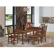 Pemberly Row 7-Piece Wood Dining Table Set with Wood Chairs in Mahogany