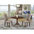 Pemberly Row 3-Piece Dining Set with Mahogany Table and Dark Khaki Chairs