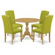 Pemberly Row 5-Piece Wood Dining Set in Oak and Autumn Green Finish