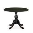 Pemberly Row 3-Piece Rubberwood Black Dining Set with Faux Leather Chairs