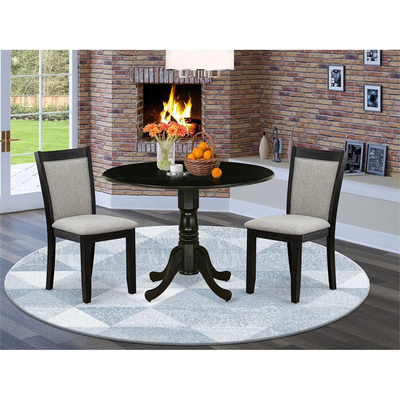 Pemberly Row 3-Piece Acacia Dining Set in Shitake and Wire-Brushed Black