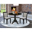Pemberly Row 3-Piece Acacia Dining Set in Shitake and Wire-Brushed Black