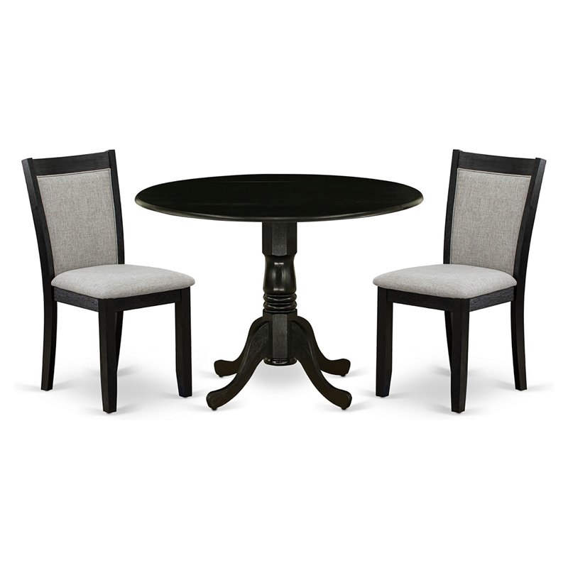 Pemberly Row 3-Piece Acacia Dining Set in Shitake and Wire-Brushed Black