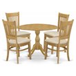 Pemberly Row 5-Piece Wood Dining Set with Cushion Seat in Oak Finish