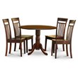 Pemberly Row 5-Piece Wood Dining Set with Pedestal Table in Mahogany