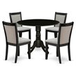 Pemberly Row 5-Piece Wooden Dining Set in Shitake and Wire-Brushed Black