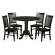 Pemberly Row 5-Piece Wood Kitchen Dining Set in Black and Cherry Finish