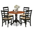 Pemberly Row 5-Piece Wood Dining Set with Black and Cherry Finish