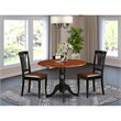 Pemberly Row 3-Piece Rubberwood Dining Set in Black and Cherry