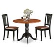 Pemberly Row 3-Piece Rubberwood Dining Set in Black and Cherry