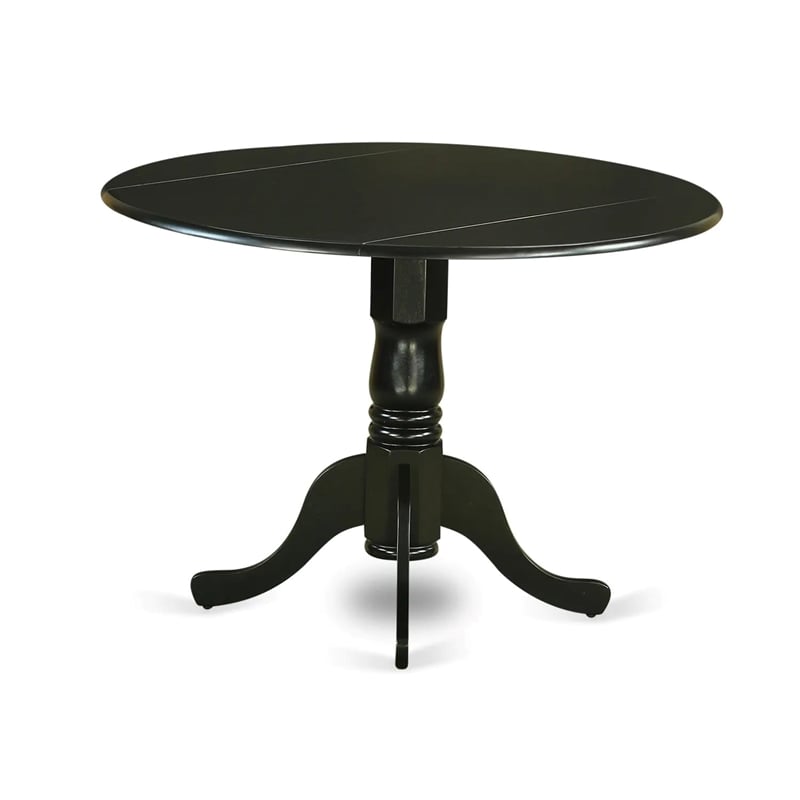 Pemberly Row 5-Piece Dining Set in Black Finish with Faux Leather Seats