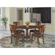 Pemberly Row 5-Piece Wood Dining Set with Faux Leather Seats in Mahogany