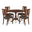 Pemberly Row 5-Piece Wood Dining Set with Faux Leather Seats in Mahogany