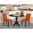 Pemberly Row 3-Piece Wood Dining Set in Black and Baked Bean Finish