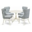 Pemberly Row 5-Piece Wood Dining Set in Linen White and Baby Blue