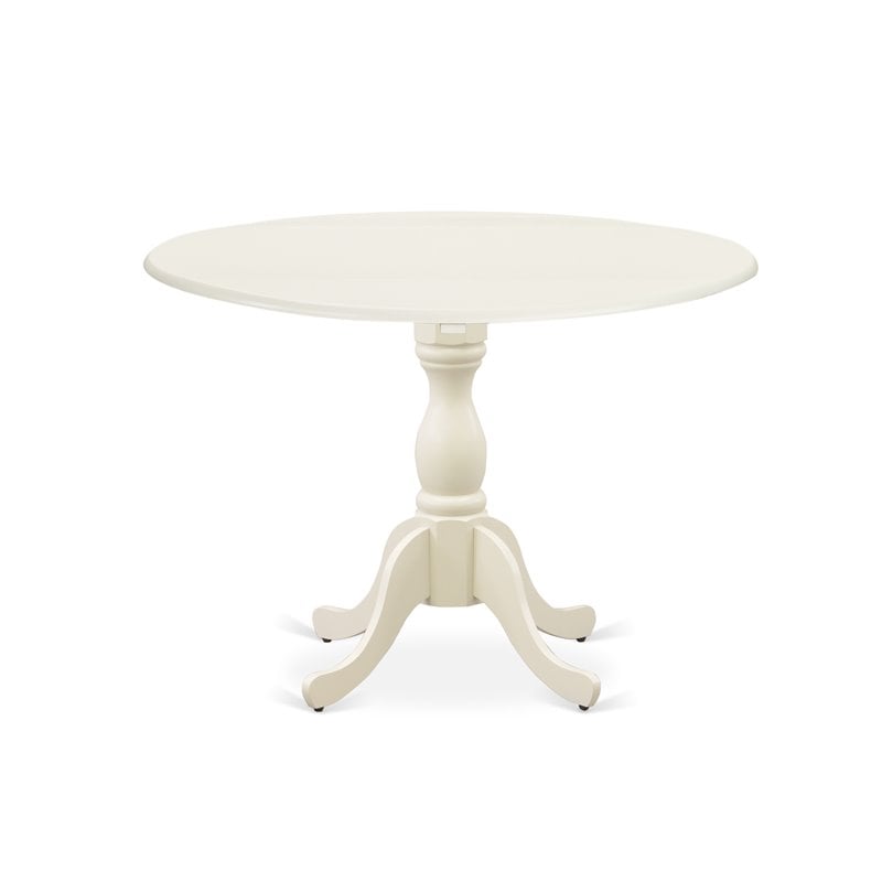 Pemberly Row 5-Piece Wood Dining Set with Linen Seats in White Finish