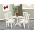 Pemberly Row 5-Piece Round Dining Room Table Set with Linen White Finish