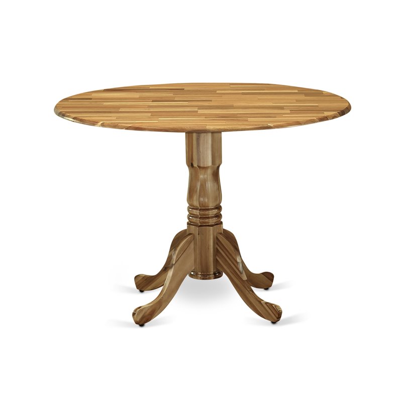 Pemberly Row 5-Piece Wood Dining Set in Natural Finish with Brown Accents
