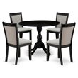 Pemberly Row 5-Piece Wooden Dining Set in Wire Brushed Black Finish