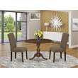 Pemberly Row 3-Piece Wood Dining Set in Mahogany and Dark Coffee