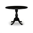 Pemberly Row 3-Piece Dining Set in Wire Brushed Black Rubberwood