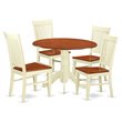 Pemberly Row 5-Piece Dining Set with Wood Chairs in Buttermilk & Cherry