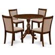 Pemberly Row 5-Piece Dining Set in Acacia Walnut and Light Tan Upholstery