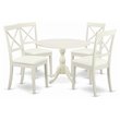 Pemberly Row 5-Piece Wood Dining Set with Faux Leather Seats in White