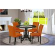 Pemberly Row 5-Piece Wood Dining Set in Black and Baked Bean Finish