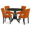 Pemberly Row 5-Piece Wood Dining Set in Black and Baked Bean Finish