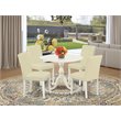 Pemberly Row 5-Piece Wood Dining Set with Leather Seat in White