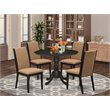 Pemberly Row 5-Piece Wood Dinette Set in Black and Light Sable