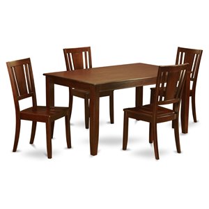 Pemberly Row 5-Piece Traditional Wood Dinette Set in Mahogany Finish