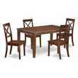 Pemberly Row 5-Piece Traditional Wood Dining Set with Chairs in Mahogany